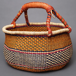 (ブルキナファソ)　半球マルシェバスケット　カラー　Lサイズ　No.9