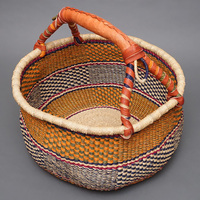 (ブルキナファソ)　半球マルシェバスケット　カラー　Lサイズ　No.9