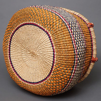 (ブルキナファソ)　半球マルシェバスケット　カラー　Lサイズ　No.9