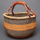 (ブルキナファソ)　半球マルシェバスケット　カラー　Lサイズ　No.10