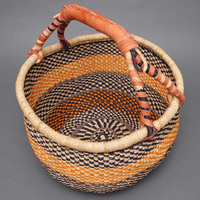 (ブルキナファソ)　半球マルシェバスケット　カラー　Lサイズ　No.10