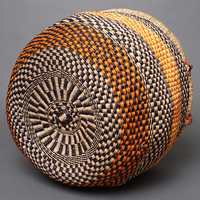 (ブルキナファソ)　半球マルシェバスケット　カラー　Lサイズ　No.10