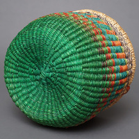 (ブルキナファソ)　半球マルシェバスケット　カラー　Mサイズ小さめ　No.4