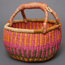 (ブルキナファソ)　半球マルシェバスケット　カラー　Mサイズ小さめ　No.5