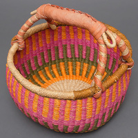 (ブルキナファソ)　半球マルシェバスケット　カラー　Mサイズ小さめ　No.5
