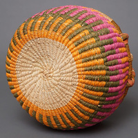 (ブルキナファソ)　半球マルシェバスケット　カラー　Mサイズ小さめ　No.5