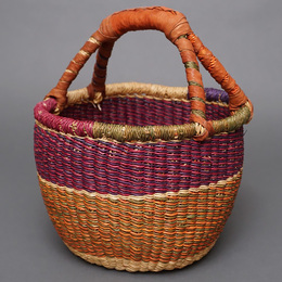 (ブルキナファソ)　半球マルシェバスケット　カラー　Sサイズ　No.2