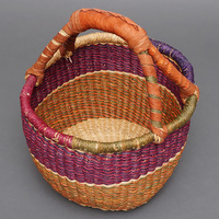 (ブルキナファソ)　半球マルシェバスケット　カラー　Sサイズ　No.2