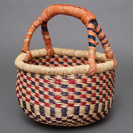 (ブルキナファソ)　半球マルシェバスケット　カラー　Sサイズ　No.3