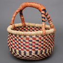 (ブルキナファソ)　半球マルシェバスケット　カラー　Sサイズ　No.3