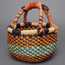 (ブルキナファソ)　半球マルシェバスケット　カラー　Sサイズ　No.5