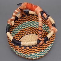 (ブルキナファソ)　半球マルシェバスケット　カラー　Sサイズ　No.5