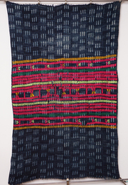 (マリ)　ドゴン　手織り 藍染絞り　ブランケット　No.4