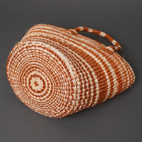 ケニア　サイザルバッグ　ミックスカラー　8インチ　No.1