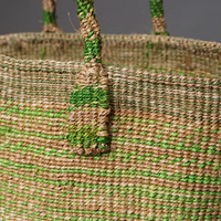 ケニア　サイザルバッグ　ミックスカラー　10インチ　No.1