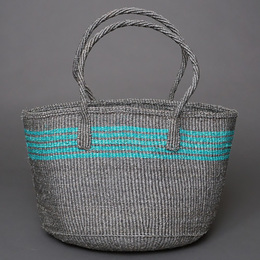 ケニア　サイザルバッグ　ミックスカラー　10インチ　No.2