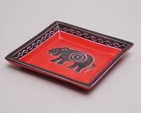 ソープストーン　角　飾り皿　Mサイズ　No,25