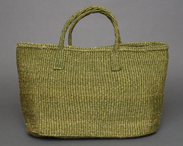 ケニア　サイザルバッグ　ワイド　Lサイズ　(カーキ)