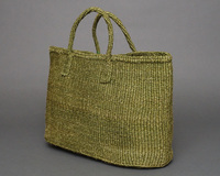 ケニア　サイザルバッグ　ワイド　Lサイズ　(カーキ)