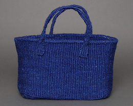 ケニア　サイザルバッグ　ワイド M　(ブルー)