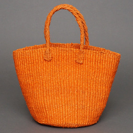 ケニア　サイザルバッグ　6インチ　(オレンジ)