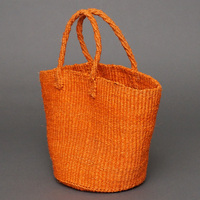 ケニア　サイザルバッグ　6インチ　(オレンジ)
