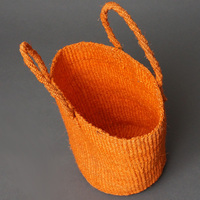 ケニア　サイザルバッグ　6インチ　(オレンジ)