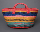ケニア　サイザルバッグ　ミックスカラー　12インチ　No.1