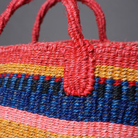 ケニア　サイザルバッグ　ミックスカラー　12インチ　No.1