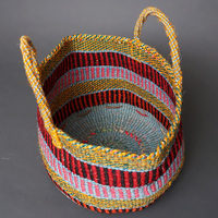 ケニア　サイザルバッグ　ミックスカラー　12インチ　No.2