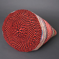 ケニア　サイザルバッグ　ミックスカラー　12インチ　No.4