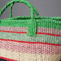 ケニア　サイザルバッグ　ミックスカラー　12インチ　No.5