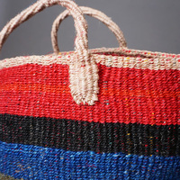 ケニア　サイザルバッグ　ミックスカラー　12インチ　No.8