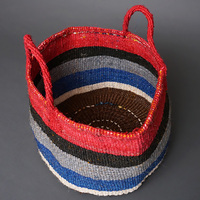 ケニア　サイザルバッグ　ミックスカラー　12インチ　No.9