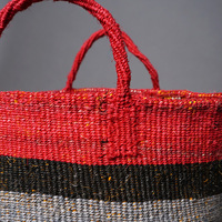 ケニア　サイザルバッグ　ミックスカラー　12インチ　No.9