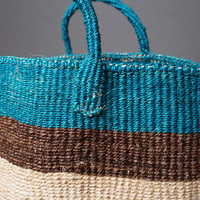 ケニア　サイザルバッグ　ミックスカラー　12インチ　No.10