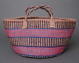 ケニア　サイザルバッグ　ミックスカラー　12インチ　No.11