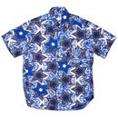 (マリ)　アフリカンワックス　シャツ　半袖　Lサイズ No.7