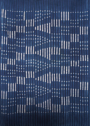 (ブルキナファソ)　藍染絞り　古布大判布　(L)　No.81