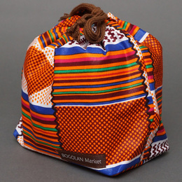 アフリカンワックス　ランチボックス巾着　No.28