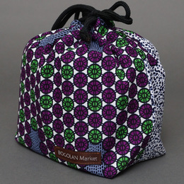 アフリカンワックス　ランチボックス巾着　No.33