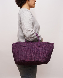 ケニア　サイザルバッグ　ワイド M　(パープル)