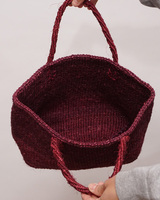 ケニア　サイザルバッグ　ワイド M　(臙脂)