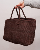 ケニア　サイザルバッグ　ワイド　Lサイズ　(ダークブラウン)