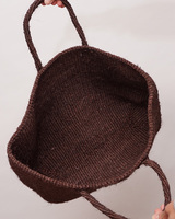 ケニア　サイザルバッグ　ワイド　Lサイズ　(ダークブラウン)
