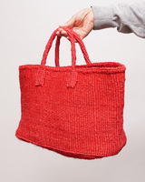 ケニア　サイザルバッグ　ワイド　Lサイズ　(レッド)