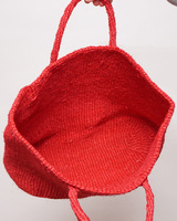 ケニア　サイザルバッグ　ワイド　Lサイズ　(レッド)