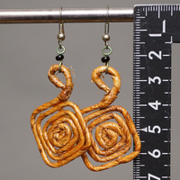 (ケニア)　　バナナファイバー　ピアス　No.600-86