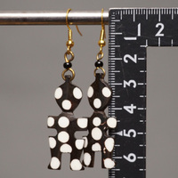 (ケニア)　　牛骨プレート　ピアス　No.600-93