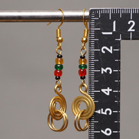 (ケニア)　　真鍮&ビーズ　ピアス　No.600-97